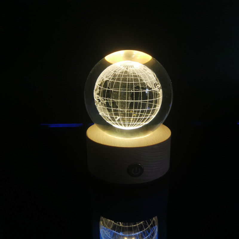 LED Crystal Ball with Astronaut and Galaxy Decor