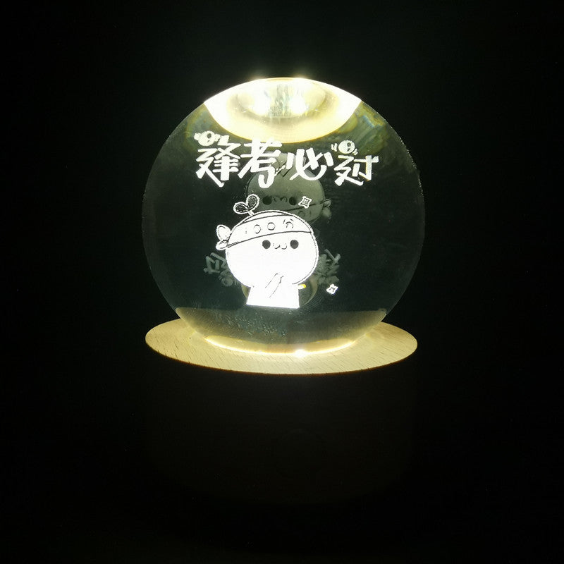LED Crystal Ball with Astronaut and Galaxy Decor