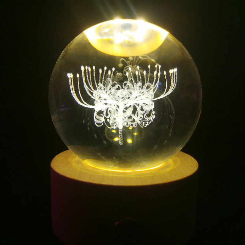 LED Crystal Ball with Astronaut and Galaxy Decor