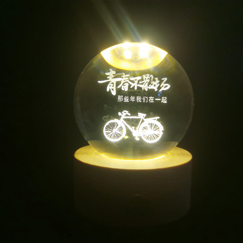 LED Crystal Ball with Astronaut and Galaxy Decor